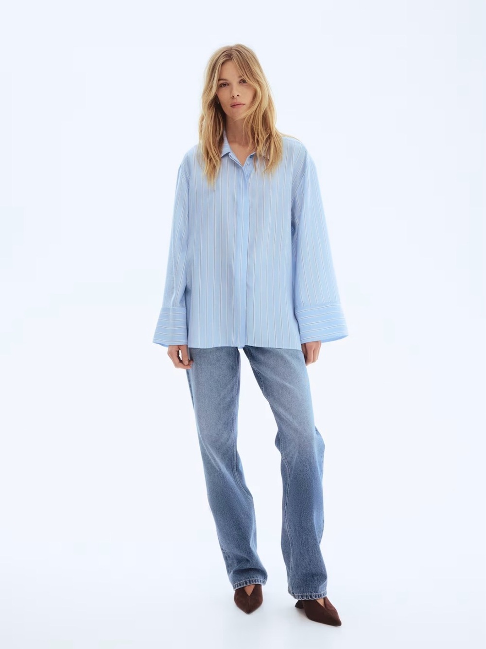 H&M Viscose blend oversized shirt | L